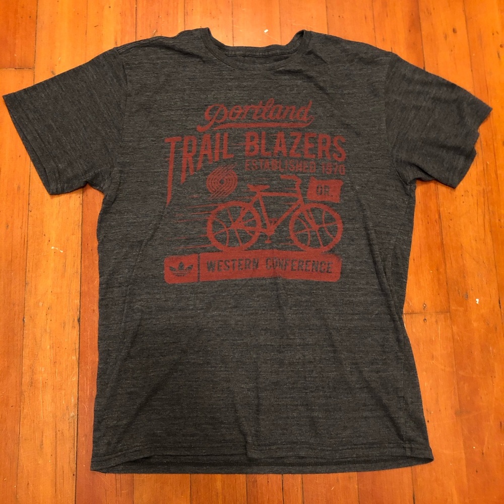 Adidas Portland Trail Blazers T-Shirt Gray Large